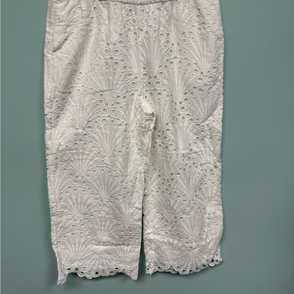 Andie White Eyelet lace & Linen Beach Pants
